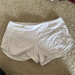 Lululemon Athletica White Athletic Shorts Lightweight Moisture-Wicking